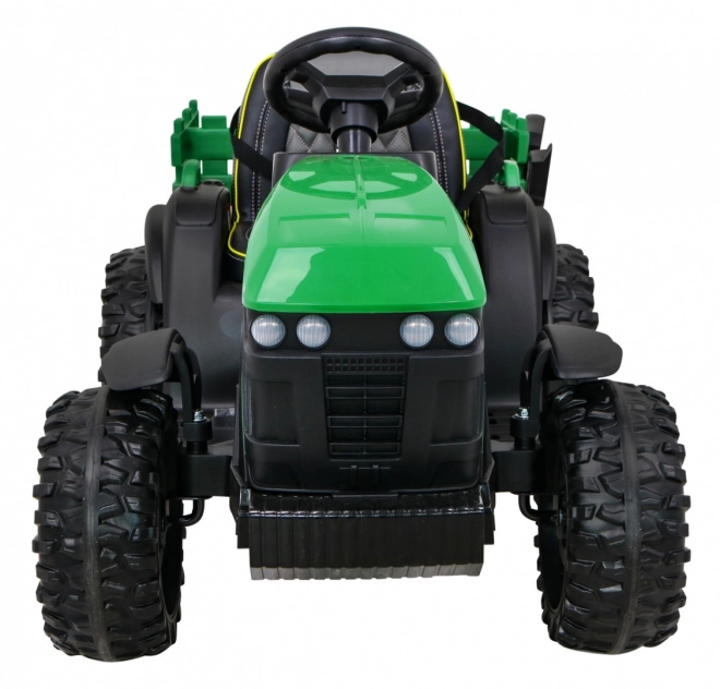 Trattore in titanio con rimorchio verde