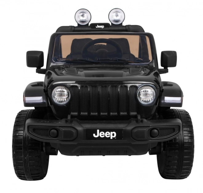 Jeep Wrangler Rubicon a batteria per bambini nera + telecomando + MP3 LED radio + ruote in EVA