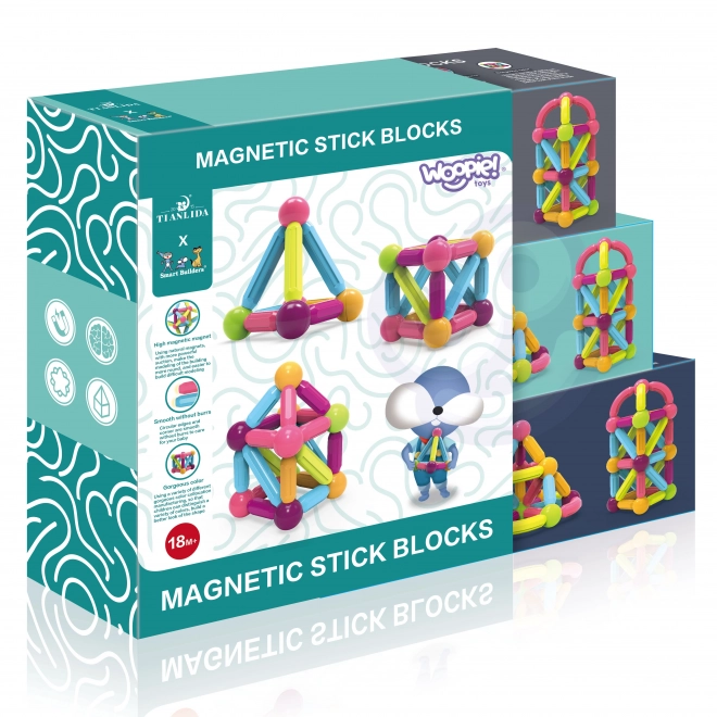 Woopie costruzioni educative magnetiche, 38 pezzi