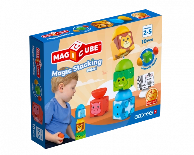geomag magicube safari – set di costruzioni magnetiche per bambini dai 2 anni