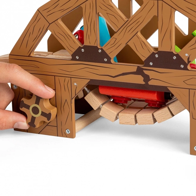 Ponte sospeso in legno per treno Bigjigs Rail