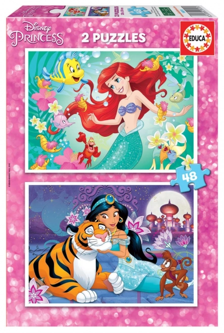 Puzzle Disney Principesse: Ariel e Jasmine 2x48 pezzi