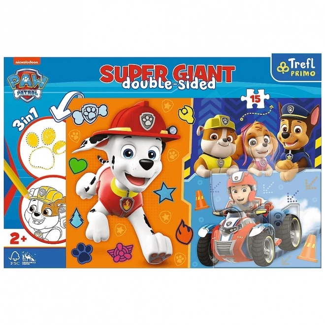 Puzzle doppio Paw Patrol Super Gigante 15 pezzi