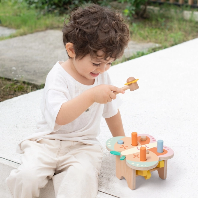 Tavolino in legno con pastelli CLASSIC WORLD Montessori Farfalla