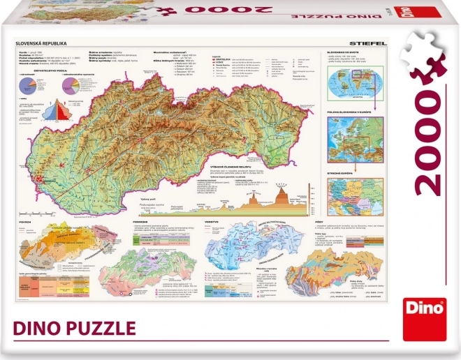 Puzzle Mappa Repubblica Slovacca 2000 pezzi