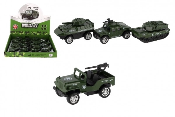 Auto militare in miniatura a molla