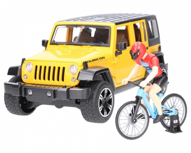 Jeep Wrangler Rubicon con Ciclista e Bici