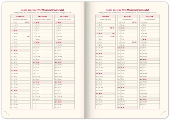 Agenda settimanale Vivella Top 2025 nera