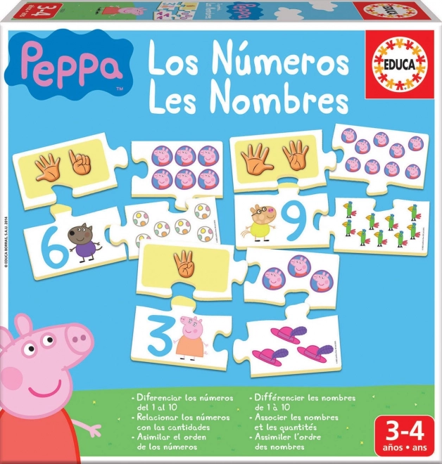 Puzzle Educativo Peppa Pig Contare 10x4 Pezzi