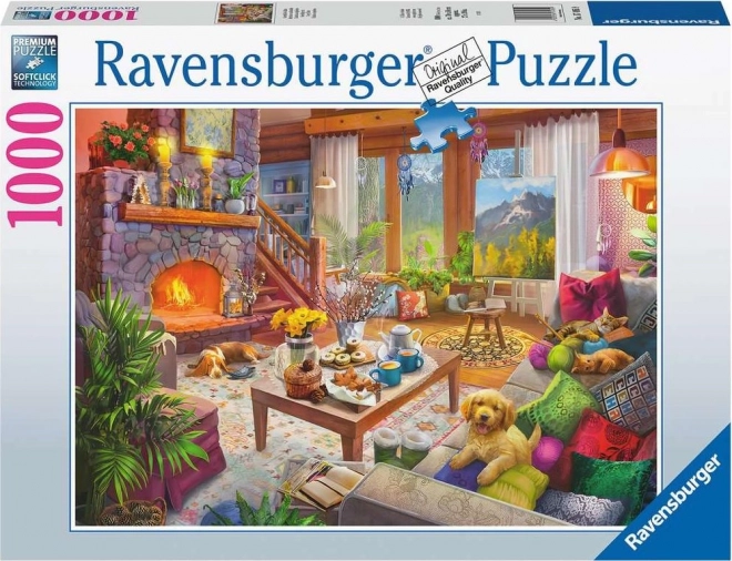 Puzzle Ravensburger Stanza Accogliente 1000 Pezzi