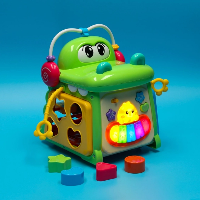 Cubo educativo con sorter e pianola Coccodrillo 4 in 1