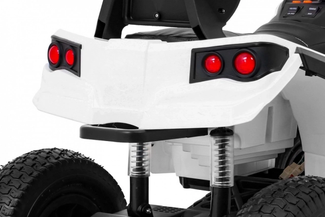 Batteria ATV Air Quad Bianco per Bambini + Ruote Gonfiabili + Radio MP3 + Avviamento Gratuito