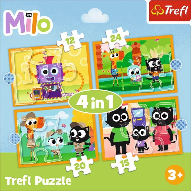 Puzzle 4 in 1 Conosci Milo e i suoi Amici