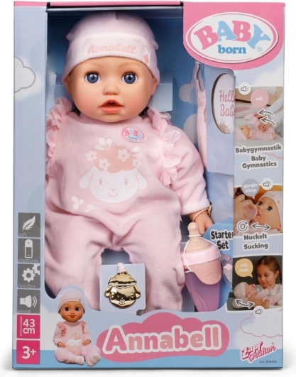 bambola baby born annabell 43 cm con funzioni elettroniche