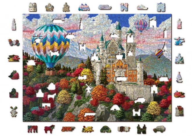 Wooden City puzzle in legno castello di Neuschwanstein 2 in 1