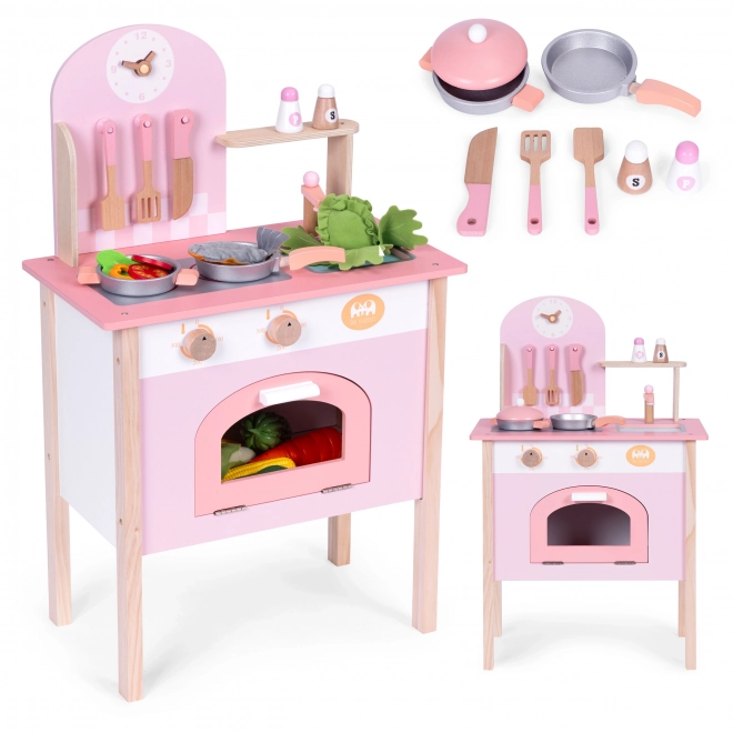 Cucina giocattolo rosa con 8 accessori ECOTOYS