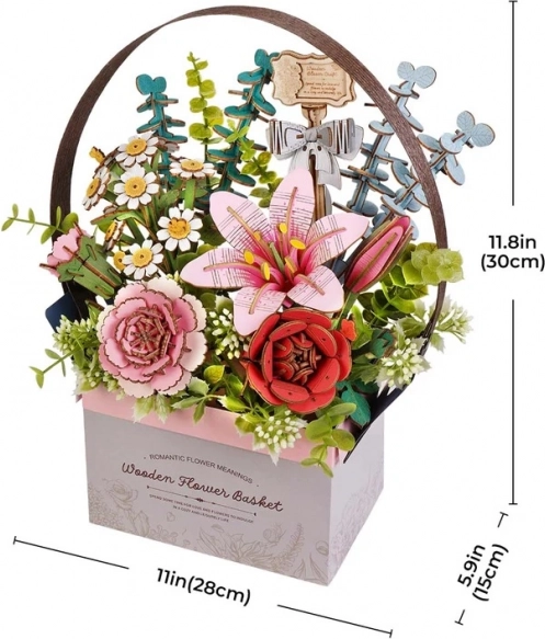 RoboTime 3D puzzle di legno Cestino di Fiori