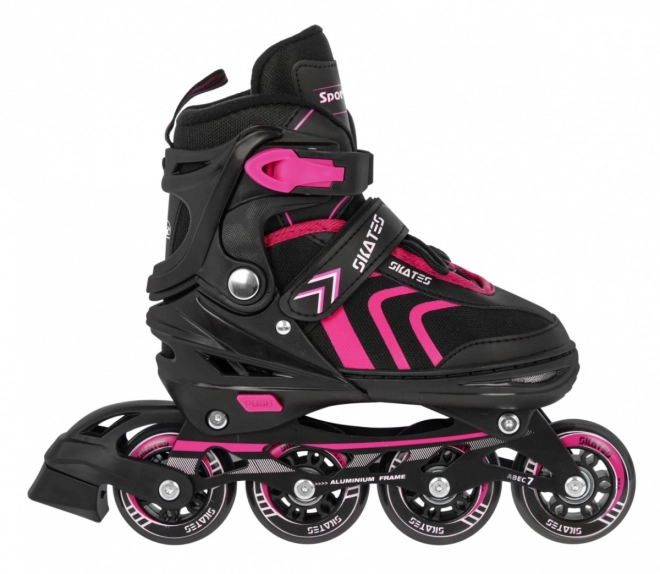 Set 4 in 1 Pattini a rotelle, rollers e pattini da ghiaccio per bambini taglia 29-33 Rosa – Rosa