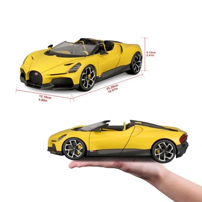 Modello di auto Bugatti Mistral in scala 1:18 - Giallo