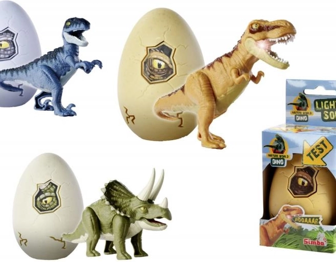 Figura di dinosauro luminoso nell'uovo