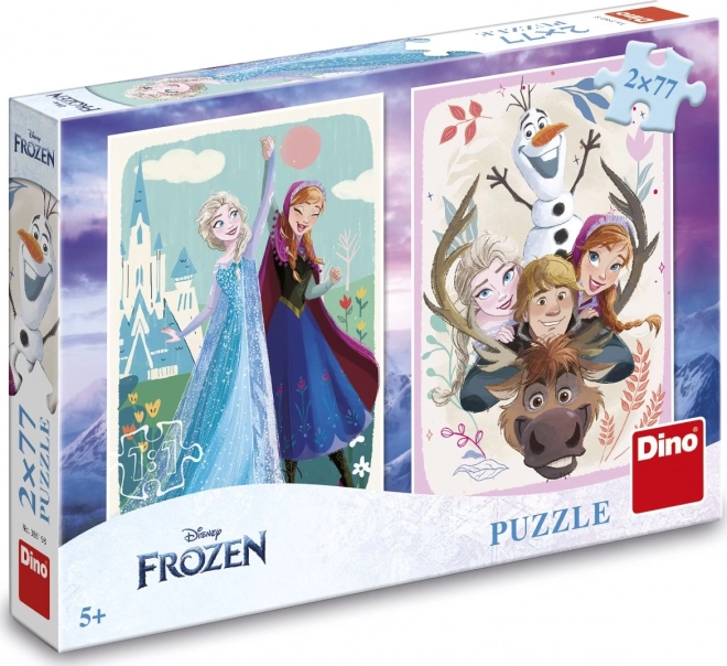 Puzzle DINO Frozen: Anna e Elsa 2x77 pezzi