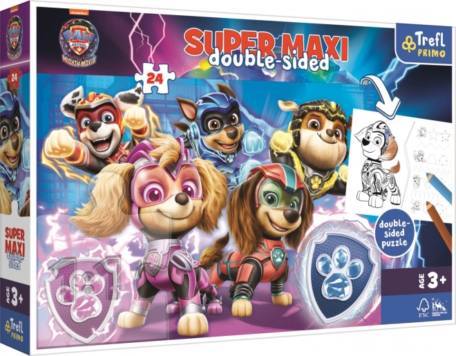 Puzzle double face Paw Patrol Team in azione SUPER MAXI 24 pezzi