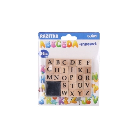 Set timbri alfabetici e inchiostro