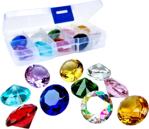 Set di diamanti decorativi colorati in scatola, 10 pz