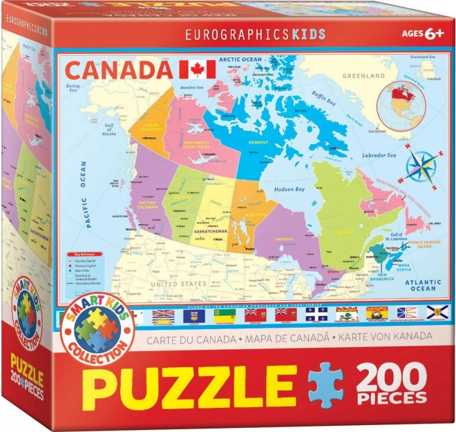 Puzzle mappa del Canada 200 pezzi