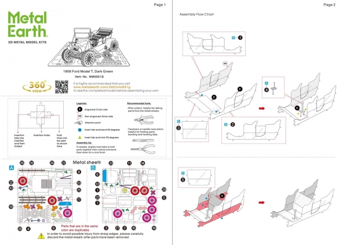 Puzzle 3D modello Ford T 1908 di Metal Earth