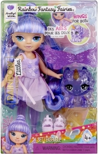 Rainbow High sorellina fata Amethyst (Purple) con animaletto