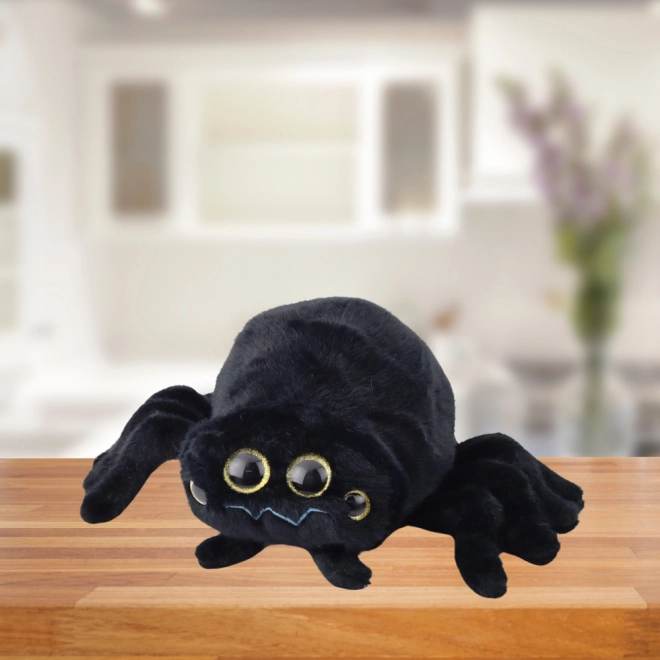 Ragno di peluche ragnatela nero 30 cm