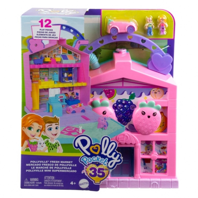 Polly Pocket Pollyville Supermercato portatile a forma di frutta