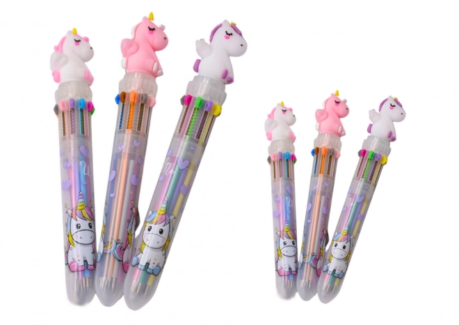 Penna multicolore con unicorno