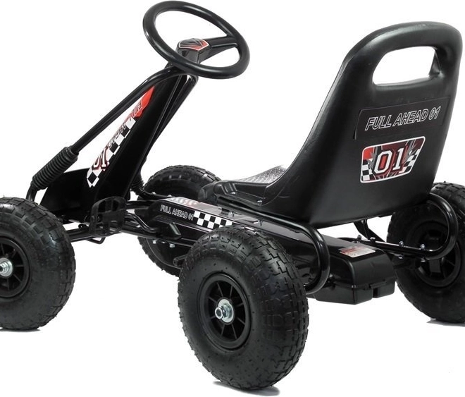 Kart a pedali + Pneumatici gonfiabili + Sedile regolabile – nero