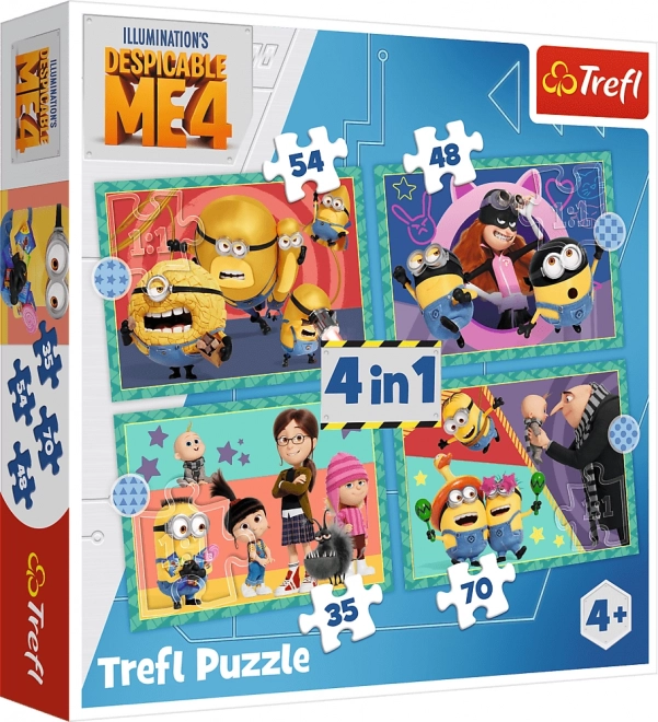 Puzzle Minions TREFL 4 in 1