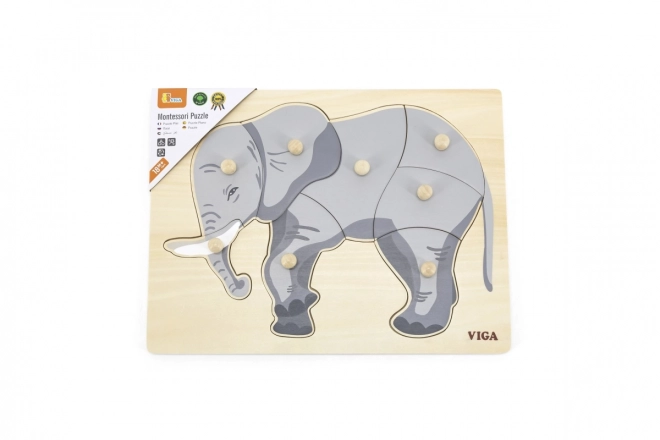 Puzzle in legno Montessori - Elefante