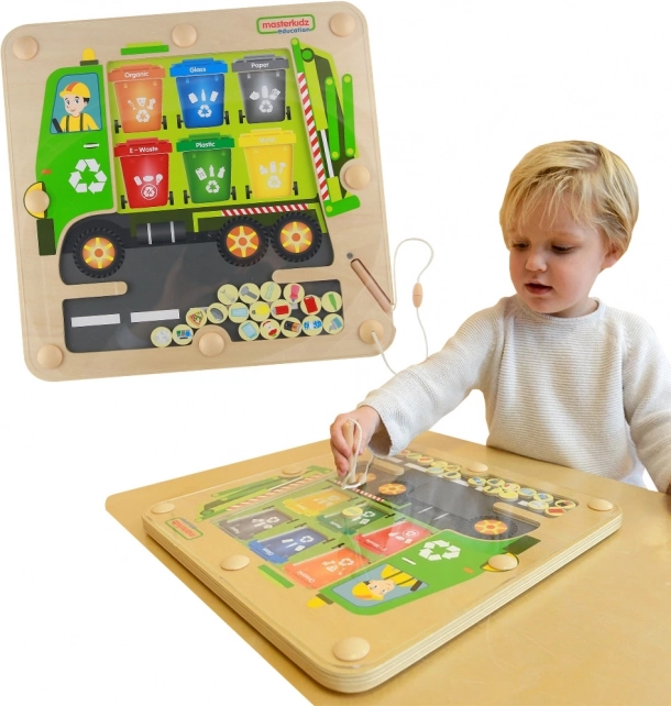 Tabella Magnetica Masterkidz Classificazione dei Rifiuti Camion da Riciclaggio Montessori