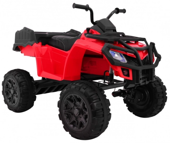 Quad XL ATV 2,4GHz a batteria per bambini Rosso + telecomando + trazione 4x4 + portapacchi + avviamento gratuito + EVA + LED audio