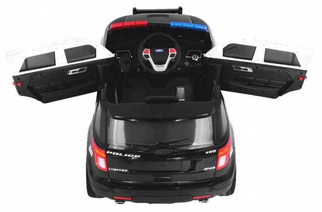 SUV per bambini con batteria della polizia + sirene + luci + megafono + telecomando + avvio lento + EVA + adesivi