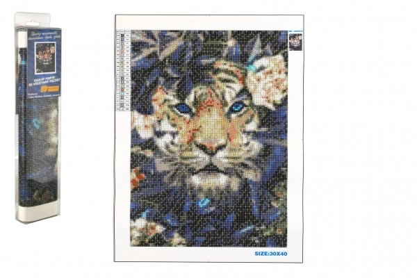 Pittura Diamante Tigre Nascosto 30x40 cm
