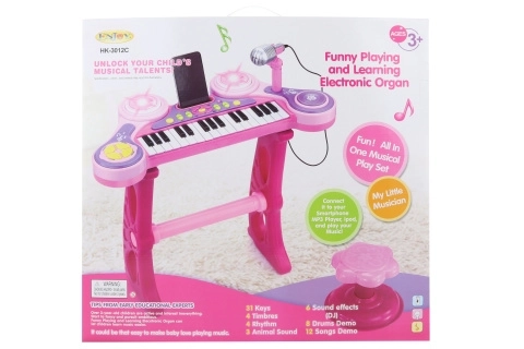 Pianoforte rosa a batteria per bambini