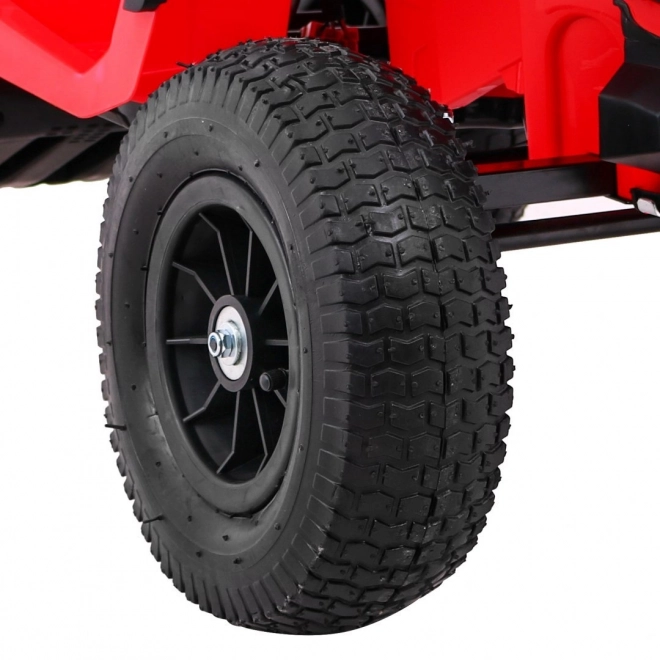 Quad elettrico per bambini Rosso + ruote gonfiabili + radio MP3 + partenza lenta