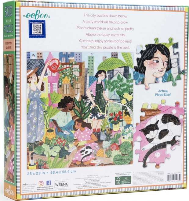 Puzzle quadrati Giardino sul tetto 500 pezzi