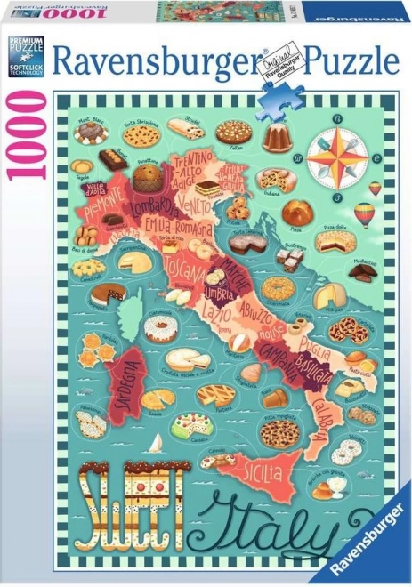 Puzzle dolce mappa d'Italia 1000 pezzi