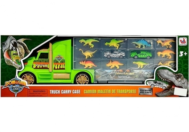 Camion Trasportatore con Dinosauri Verde