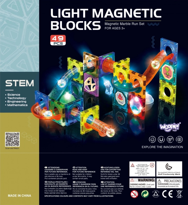 Pista magnetica luminosa con palline woopie