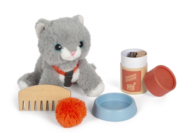 Gatto di peluche con set di cura Small Foot