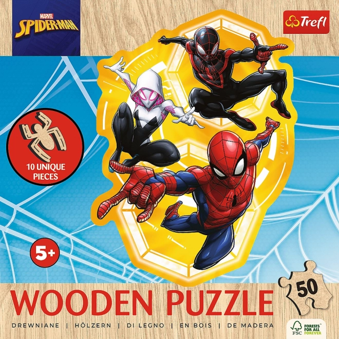 Puzzle in legno sagomato spiderman 50 pezzi