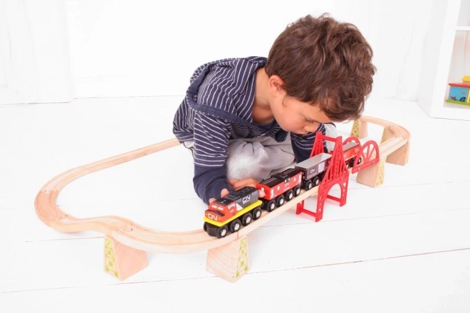 Treno merci Bigjigs Rail con binari